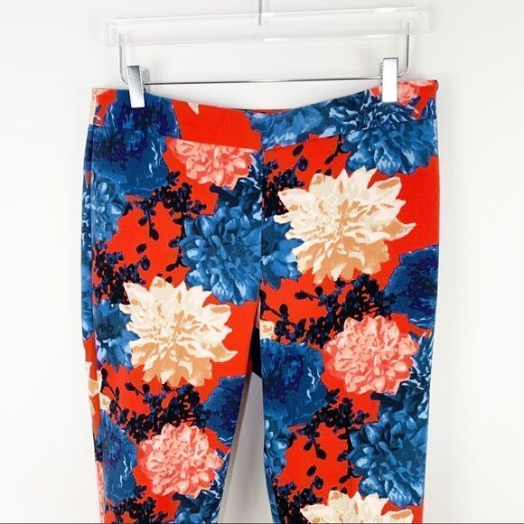 Talbots Bright Floral Chatham Side-Zip Ankle Pants Petite 10 EUC - Picture 3 of 13